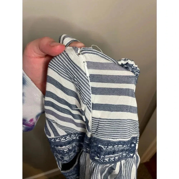 American Eagle Blue and White Striped Romper - Picture 9 of 9